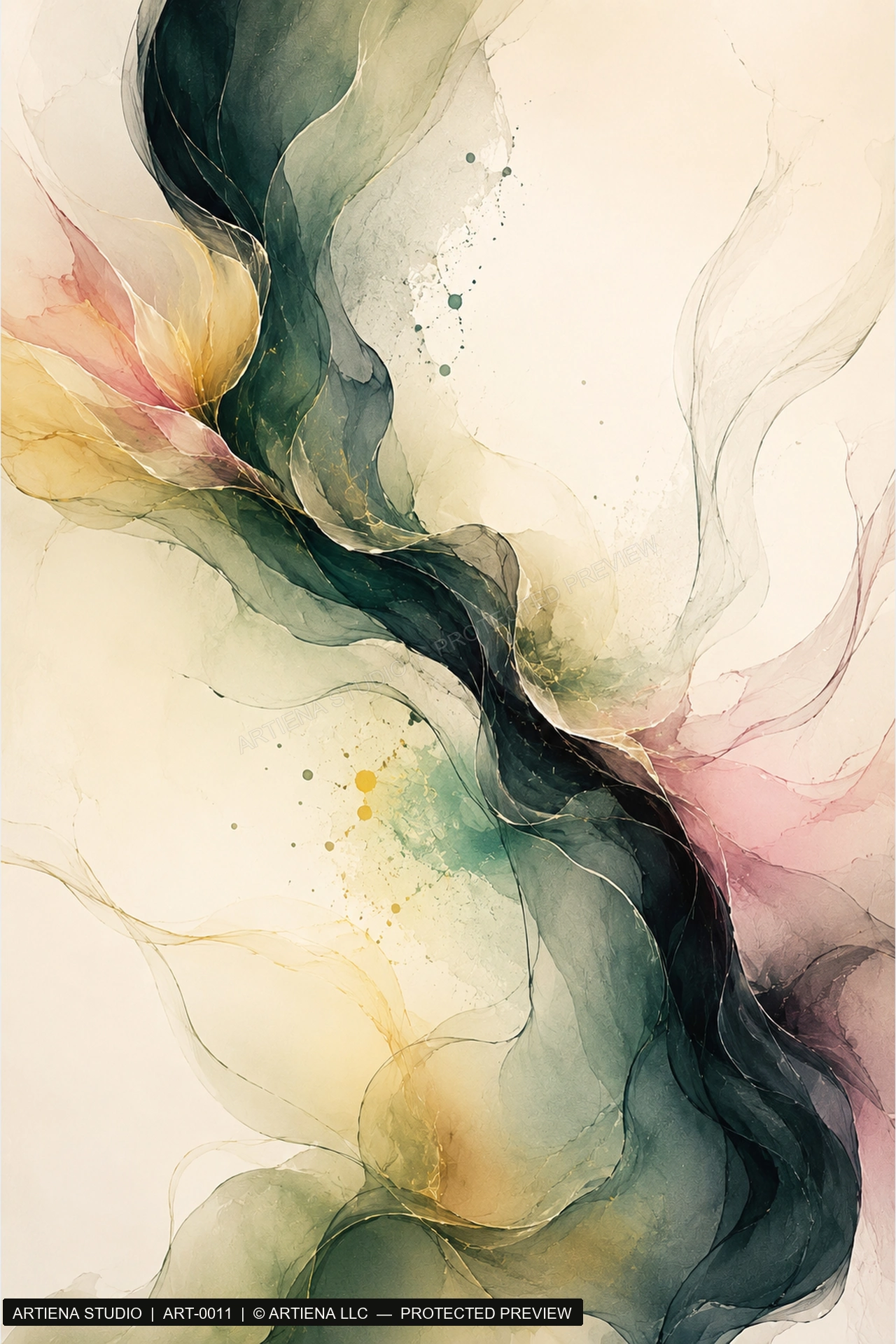 Ember in the Green Current by Artiena Studio, crisp protected artwork preview